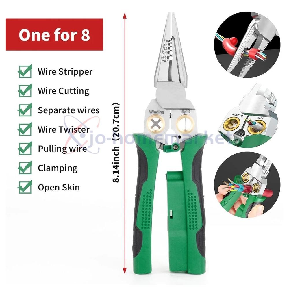 8 In 1 Wire Stripper, Wire Stripping Tool with Voltage Tester, Cable Cutters US
