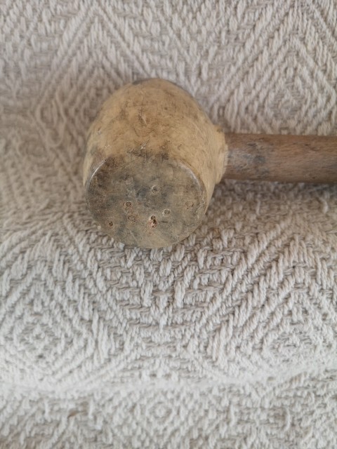 Vintage Hand Tool Rubber Hammer / Mallet Wooden Handle