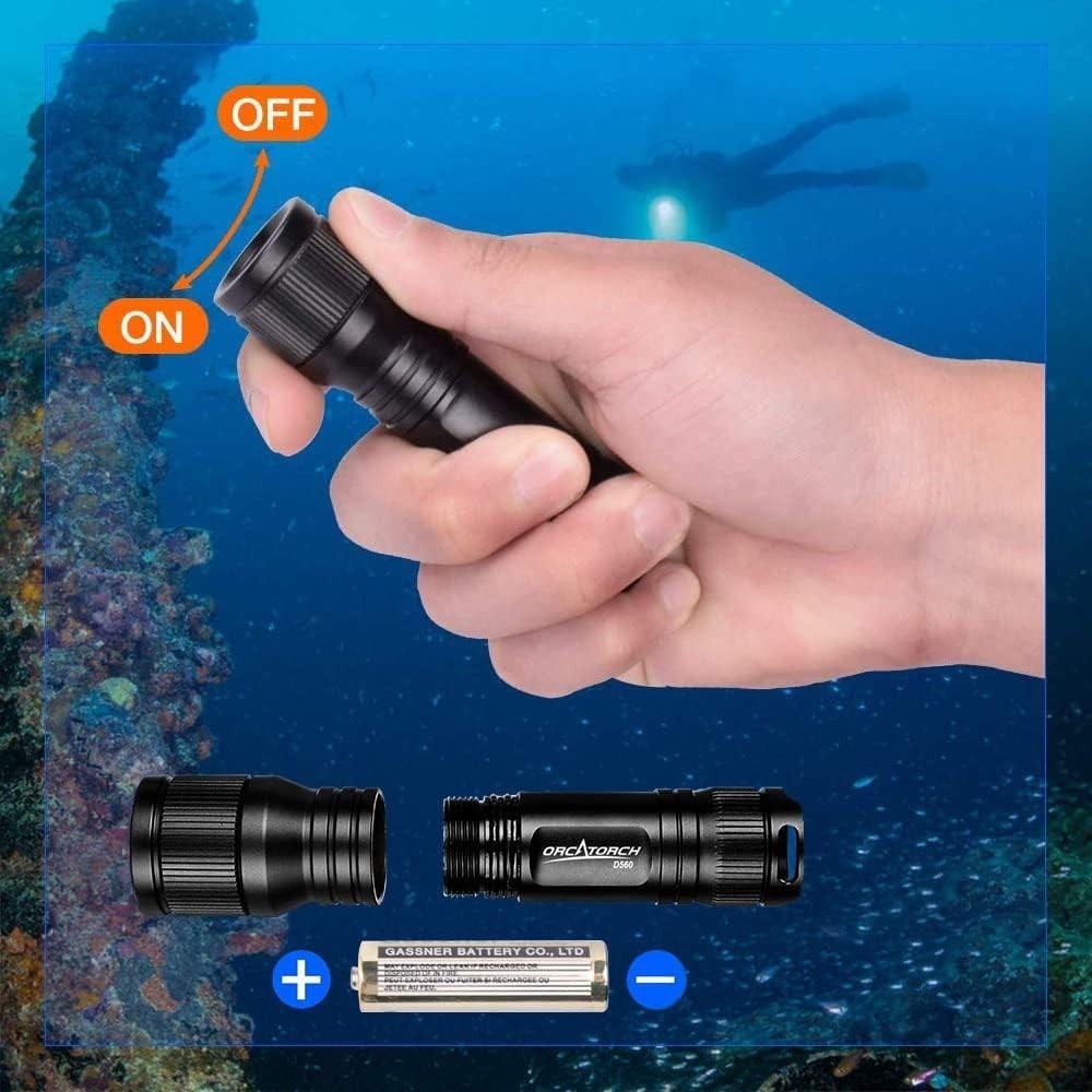 D560 Mini Scuba Dive Light Headlamp 650 Lumen Mask Diving Flashlight with 360°..