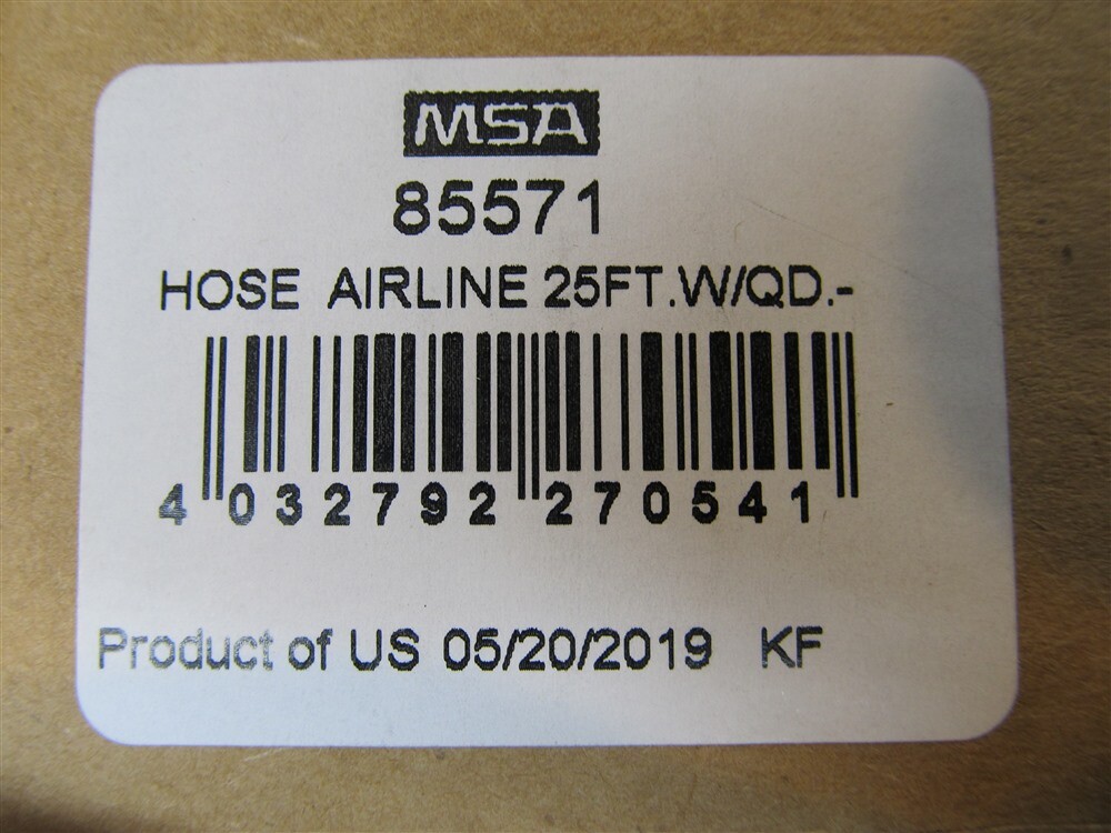 MSA 85571, 25 Ft. Airline Hose w/Quick Disconnects