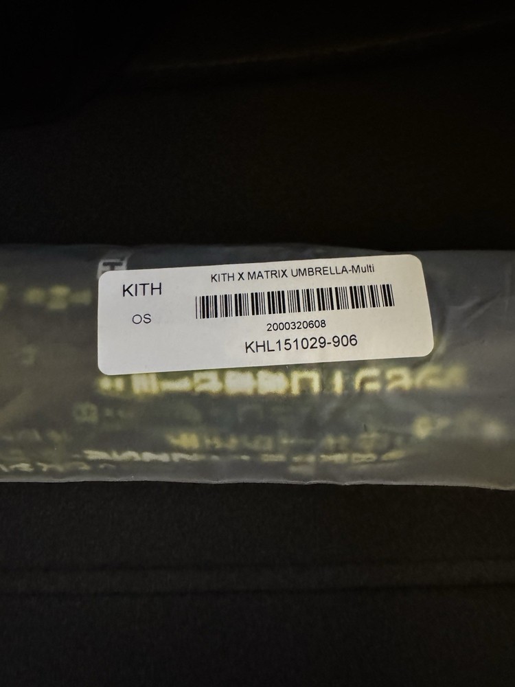 Kith x Matrix Umbrella Black with Matrix code underside NEW in packaging