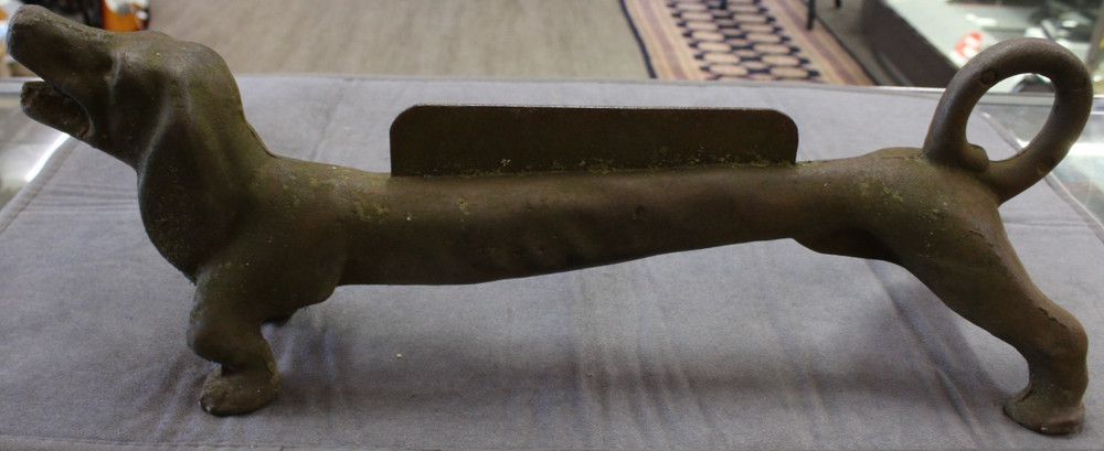 Antique Dachshund Dog Cast Iron Boot Scrapper 22"