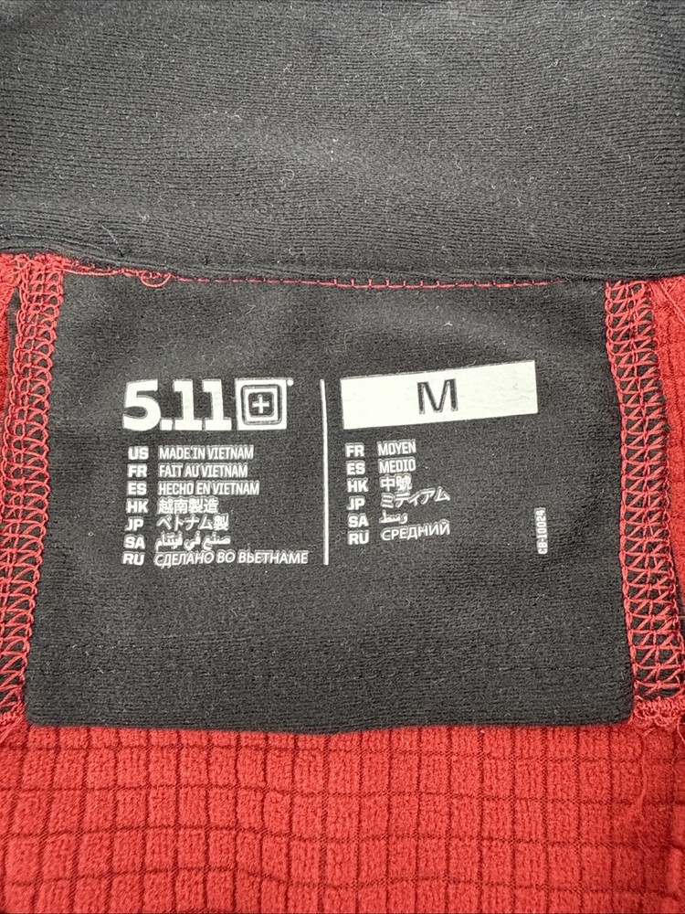 5.11 Tactical Full Zip Jacket Men’s Medium Red Performance Stretch Midlayer