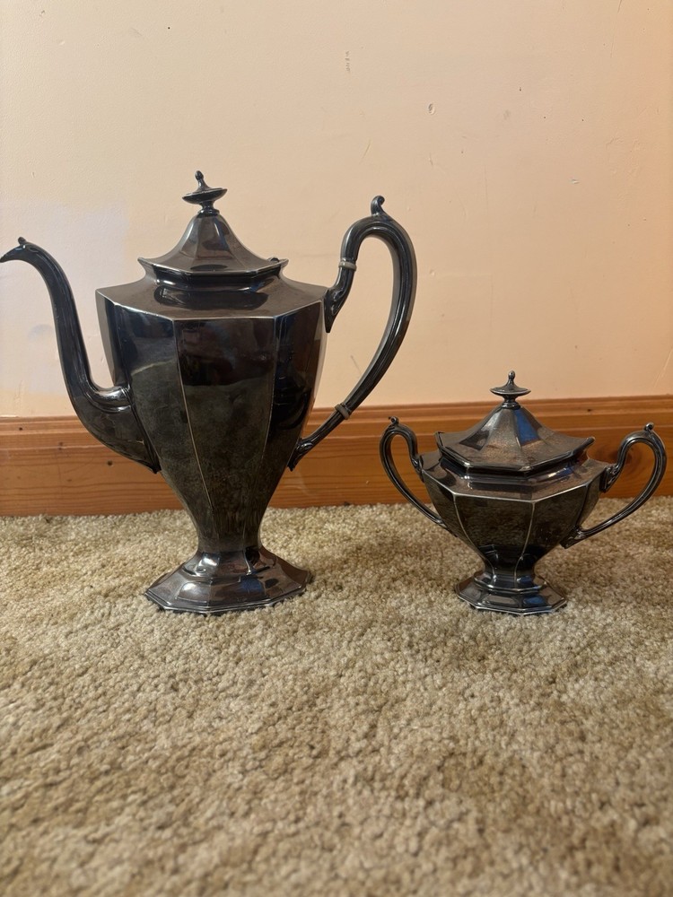 Reed & Barton Silver Tea Pot 3690 And Sugar Dish 75