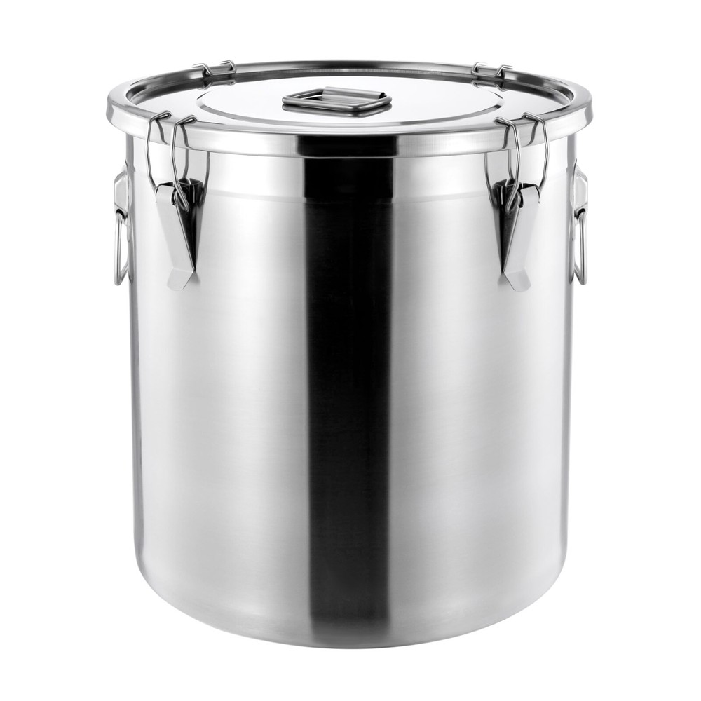 48L Stainless Steel Container Rice Cereal Grain Container Cylinder Storage Box