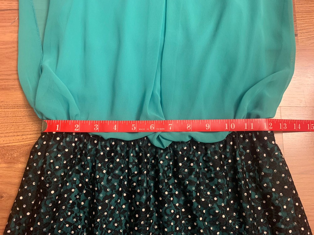 Speechless Juniors Size Medium Teal Polka Dot Dress