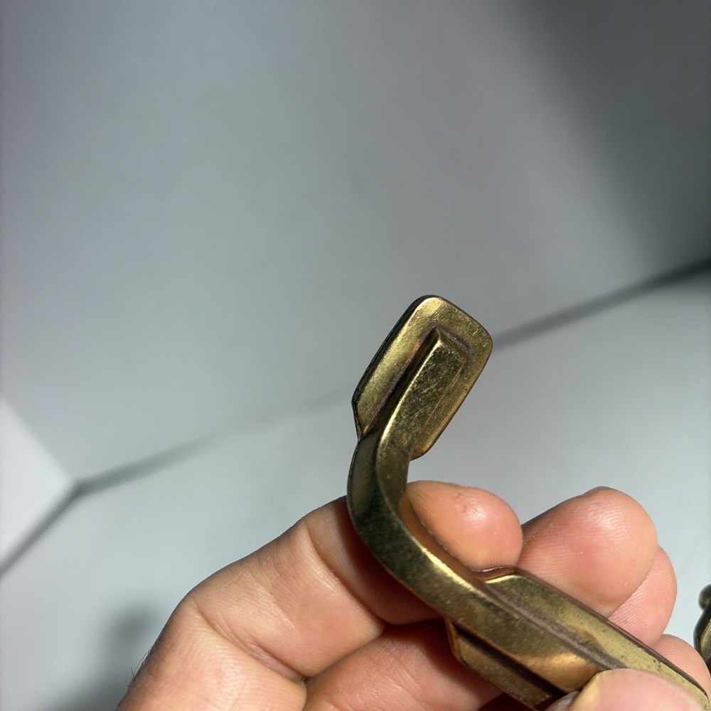 Vintage Art Deco Mid Century Modern Style Single Brass Drawer Pull Handle