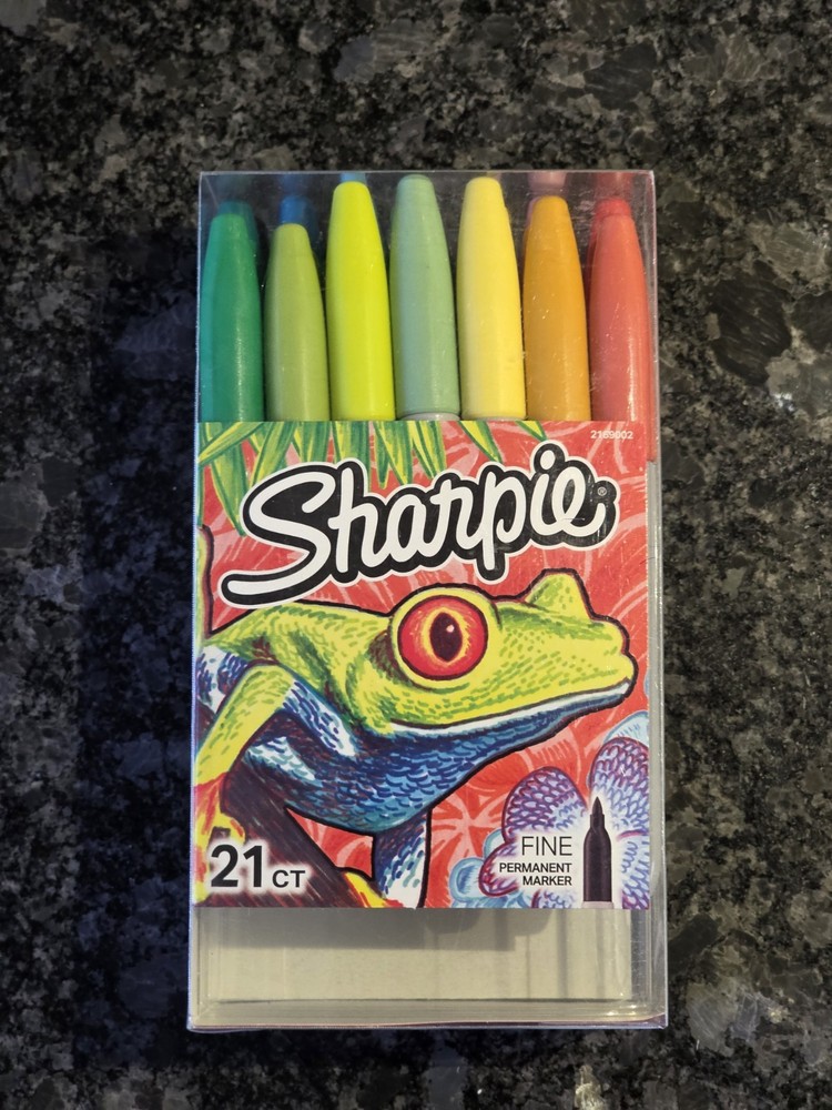 Sharpie Permanent Markers 21 Assorted Colors, Fine Point, New