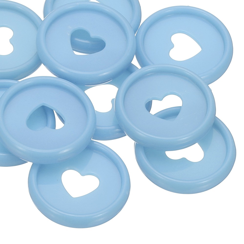 24mm Plastic Book Binding Discs, 22 Pack Expansion Discs Heart, Light Blue