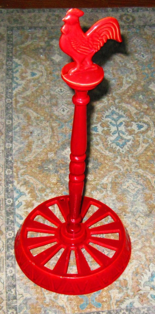 Rooster Paper Towel Holder Cast Iron