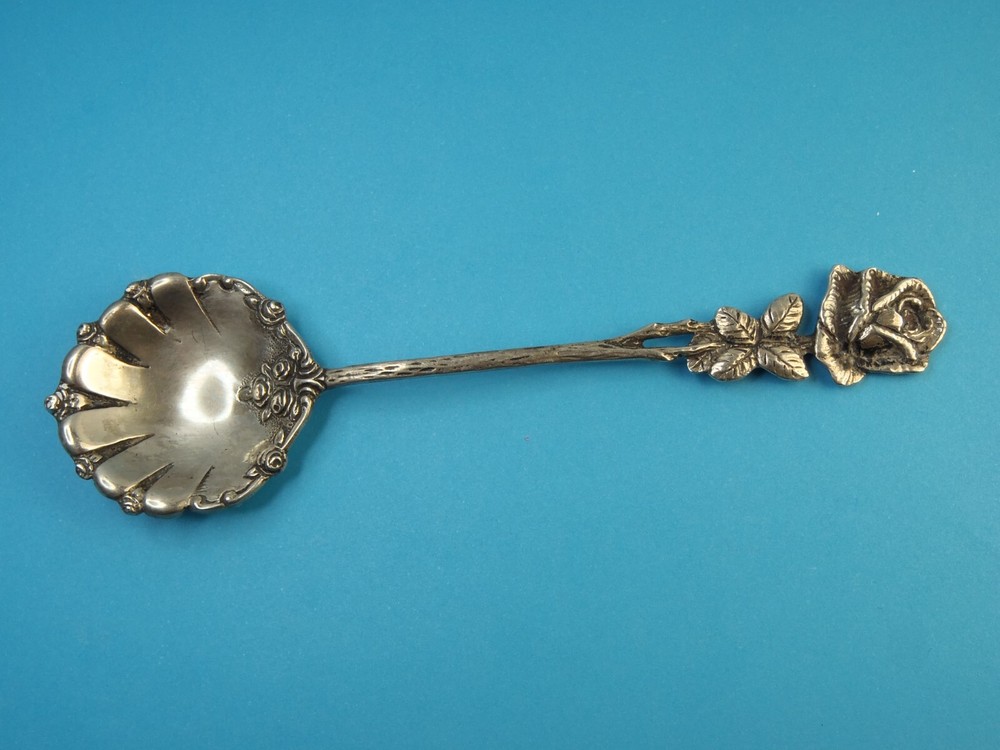 Christoph Widmann 835 Silver Rose Sugar Spoon Rose - Blumenmuster - Germany