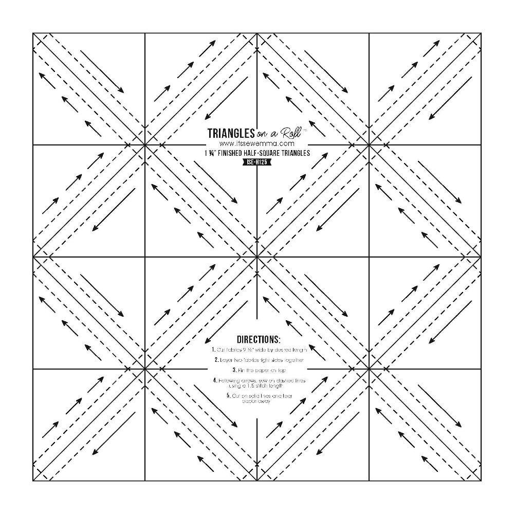 It's Sew Emma Triangles on a Roll, Half-Square Triangles - 1in Finished