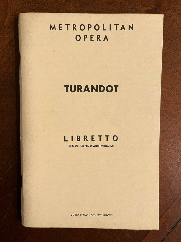 Metropolitan Opera Turandot Libretto Puccini