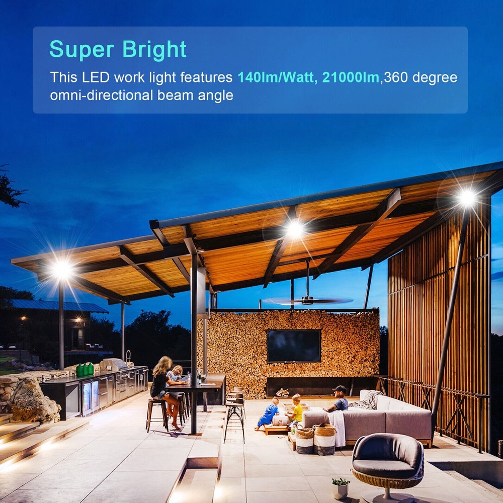 LED Temporary Work Light Job Site 80W 5000K Portable Construction Building Light