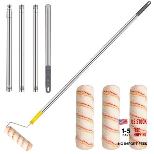 Paint Roller Kit,Paint Roller Brush Set with 5.2FT 5.2FT Paint roller kit