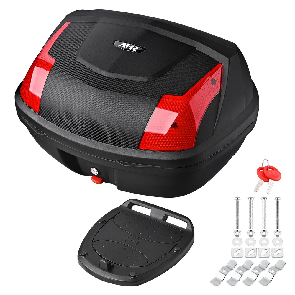AHR Universal 48L Motorcycle Tour Tail Box Scooter Trunk Storage Lock Top Case