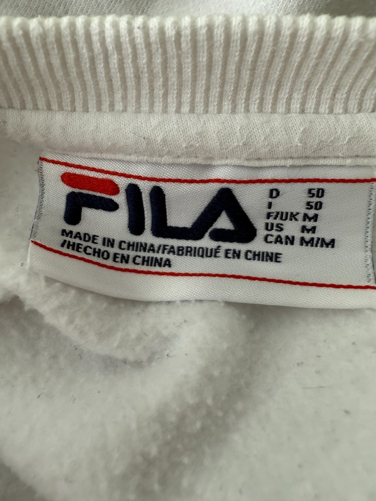 Fila Jumper White Cotton PullOver Medium M 38-40 in