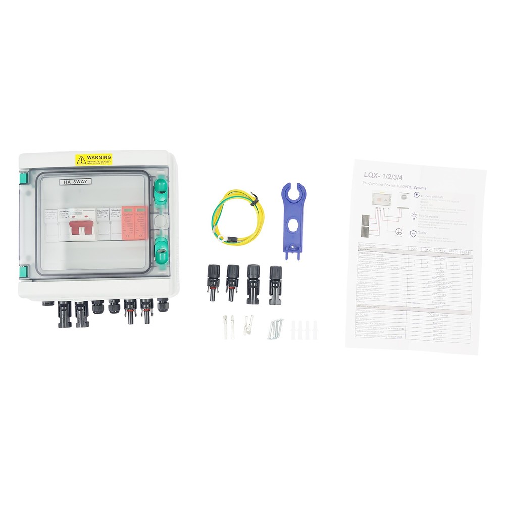 DC 500V / 1000V Solar PV Combiner Box 2 Strings Circuit Breaker For Solar Panel