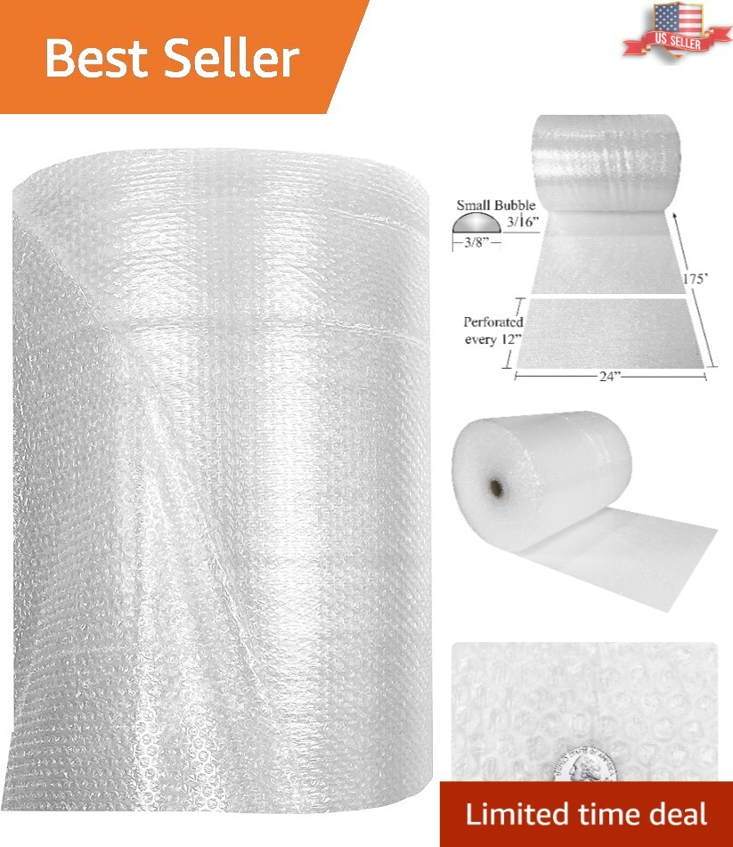 Heavy-Duty Bubble Roll 24" x 175 ft - Small Bubbles - Protective Cushioning