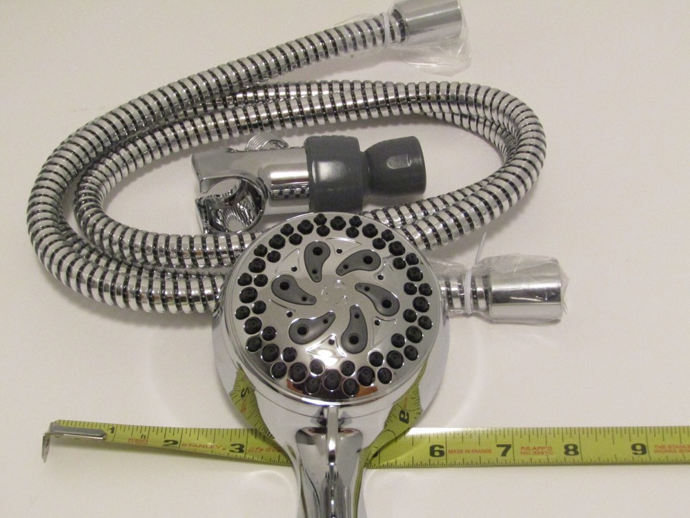 Modified Waterpik High Pressure Shower Head Hand Held 6 Pattern Settings Chrome
