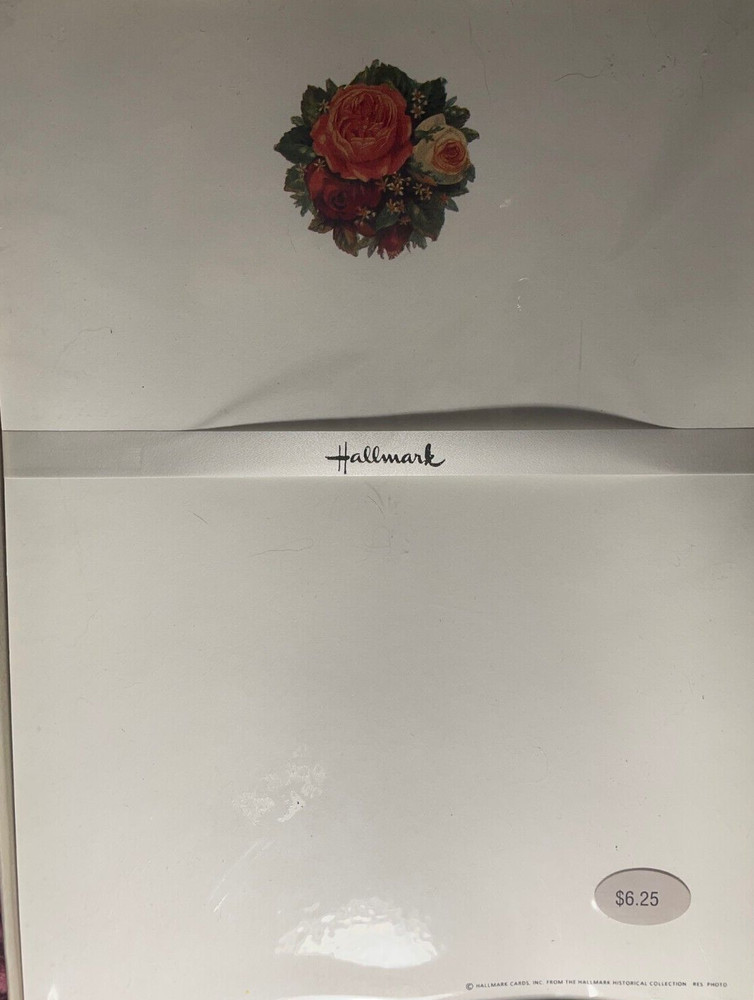 Hallmark Stationary 16 Decorated Sheets, Plain Sheets & Envelopes Flower Design
