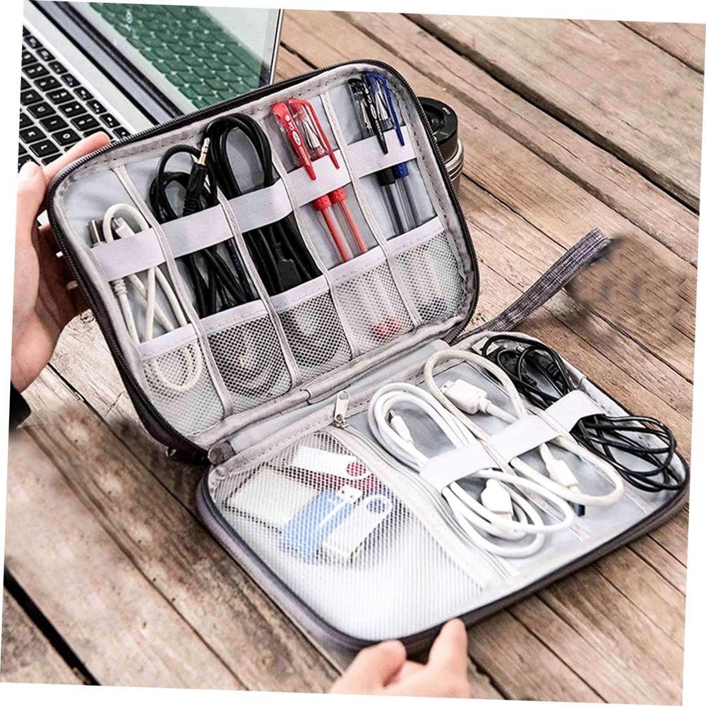 Gadget Pouch PC Peripherals Charger Cable Storage Pouch Organizer Gray
