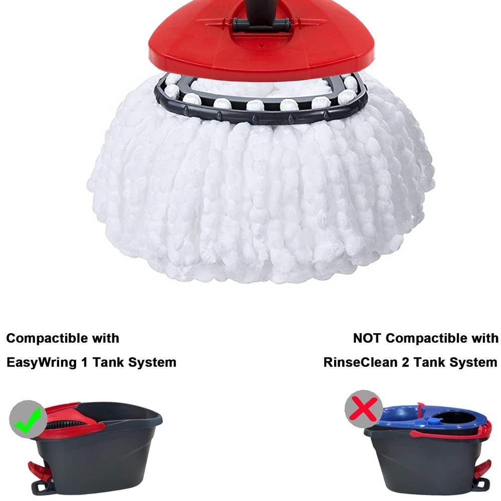 2 Pack Spin Mop Heads Ocedar EasyWring Microfiber Replacement Mop Refills