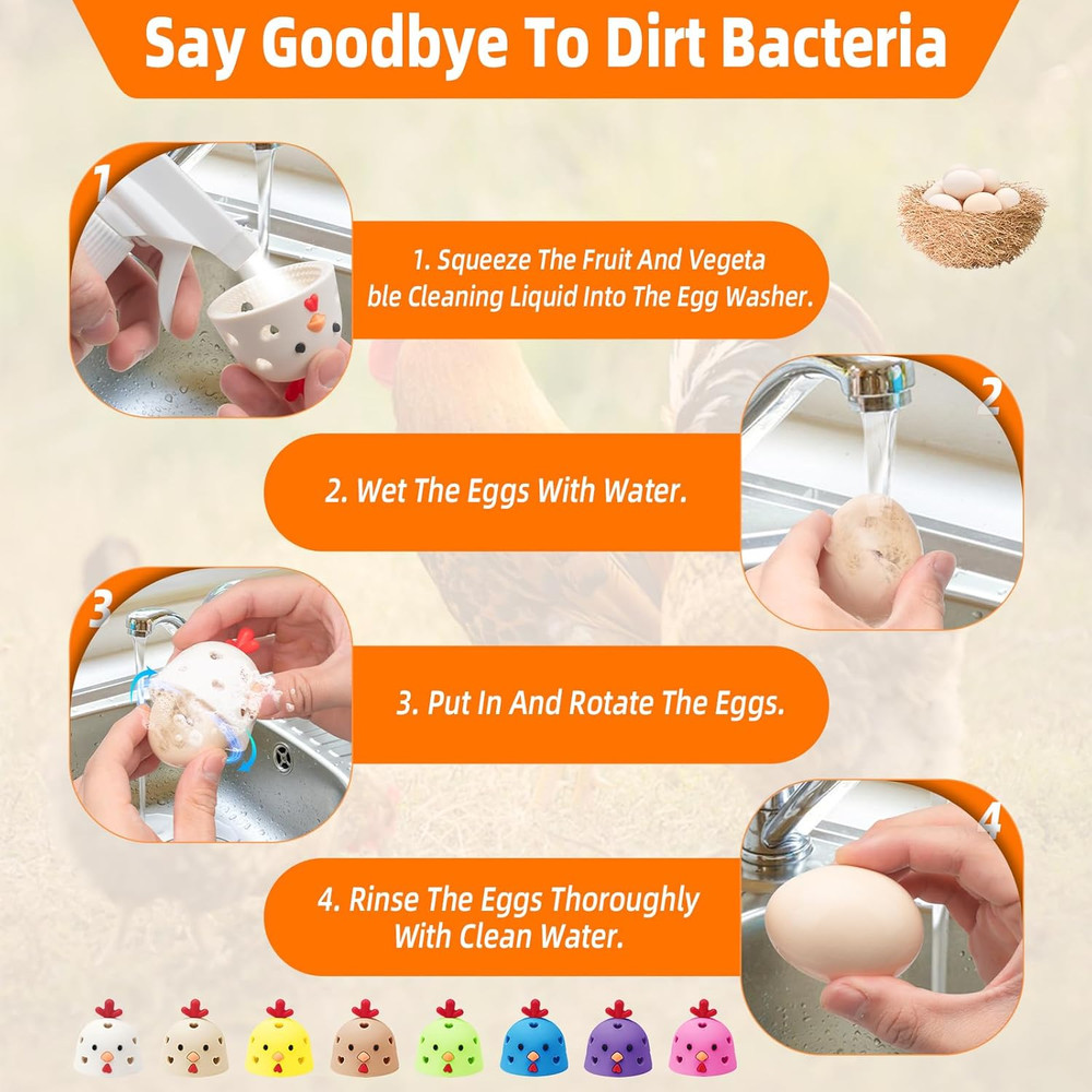 Creative Chicken-Shaped Egg Washer & Scrubber – Silicone Egg Cleaning Brush