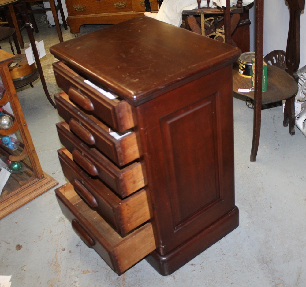 Antique Mahogany 5 drawer Office Helper Stand
