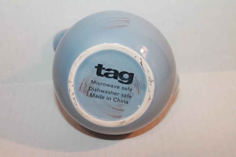Small Blue TAG Ceramic Mini Tilt Pitcher Creamer