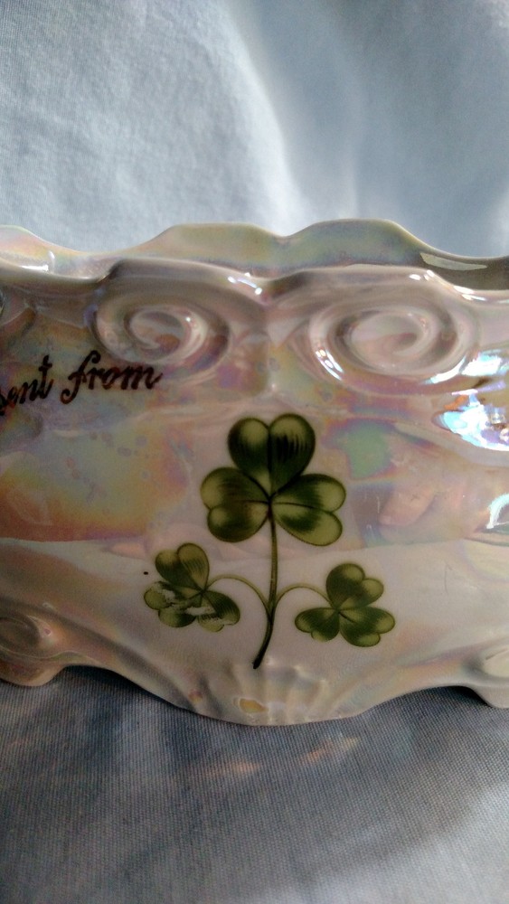 Thuringia Shell Shaped Double Handled Vase- Souvenir from Ireland