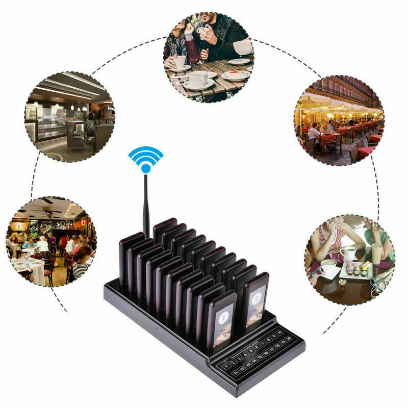Wireless Restaurant Waiter Service Calling System Paging 20 Keyboard Pagers New