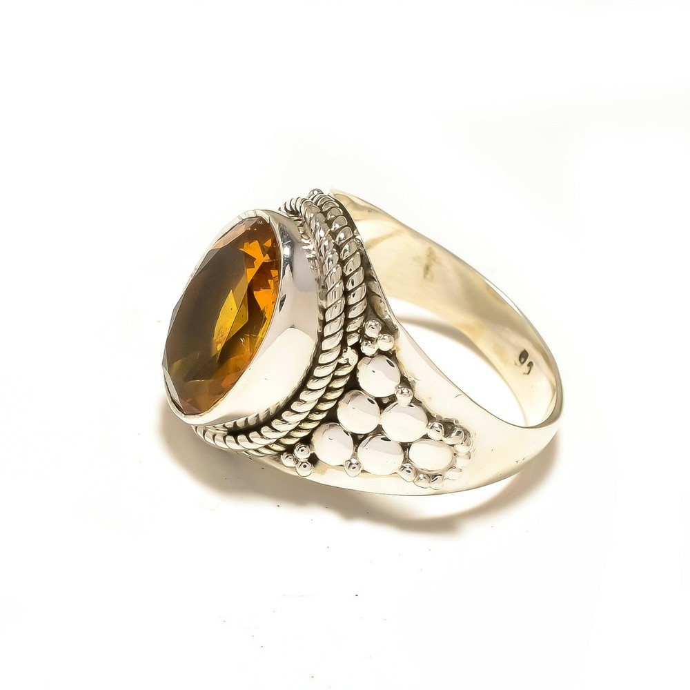 Natural Citrine Gemstone 925 Solid Sterling Silver Rings For All Size /RR-33