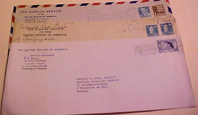 DENMARK  USA EMBASSY 1947/1968,3 DIFF 1 AUTOGRAPH