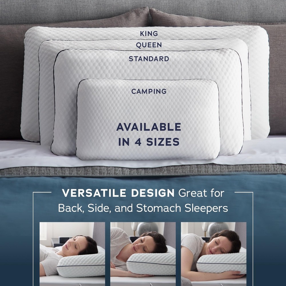 Weekender Gel Memory Foam Pillow - Standard Size - 1-Pack - Standard, White
