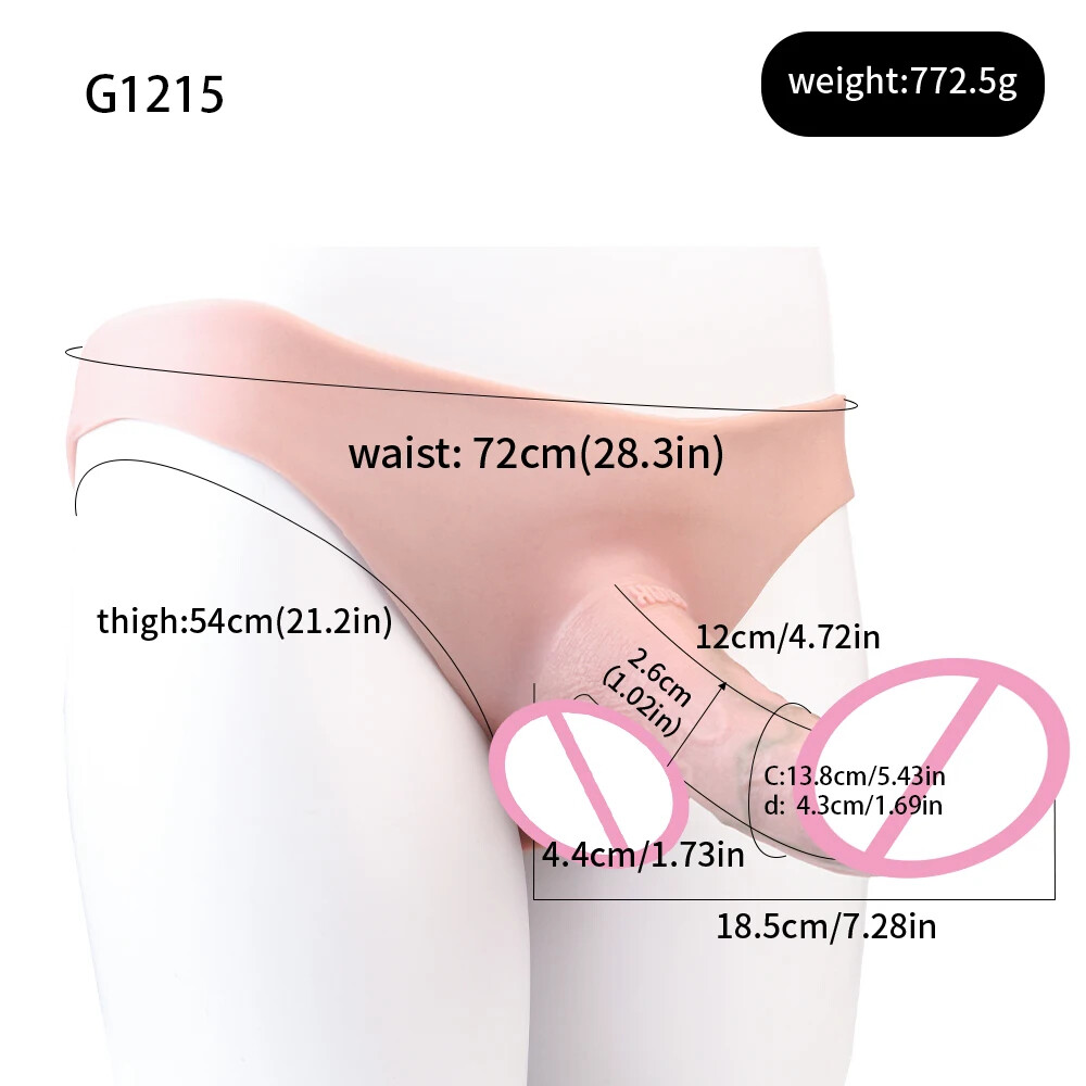 Silicone Underwear With Hollow Strapon Penis Sleeve For Men Delay Ejaculation