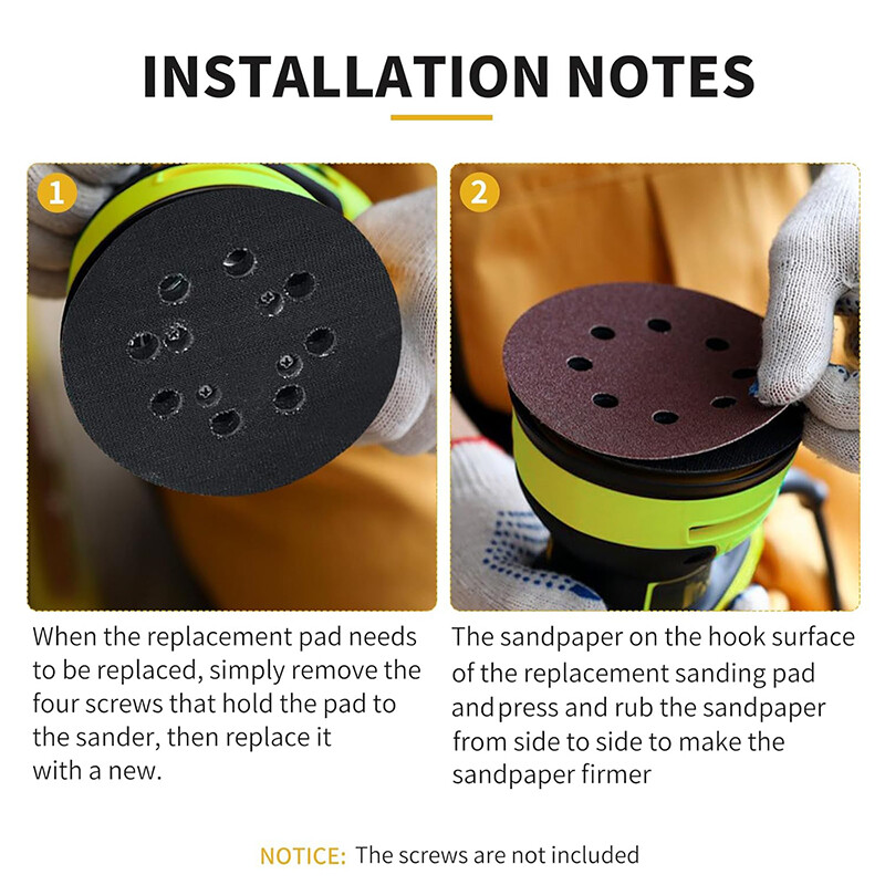 2Pcs 5" Hook&Loop Sanding Sander Pads for Ryobi RS290 RS240 RS280 RS241 RS280VS