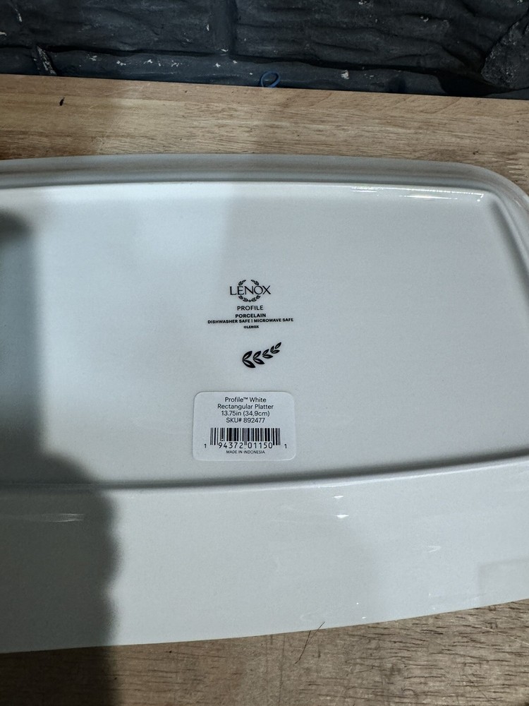 Lenox Profile Rectangular Platter White 13.75 in