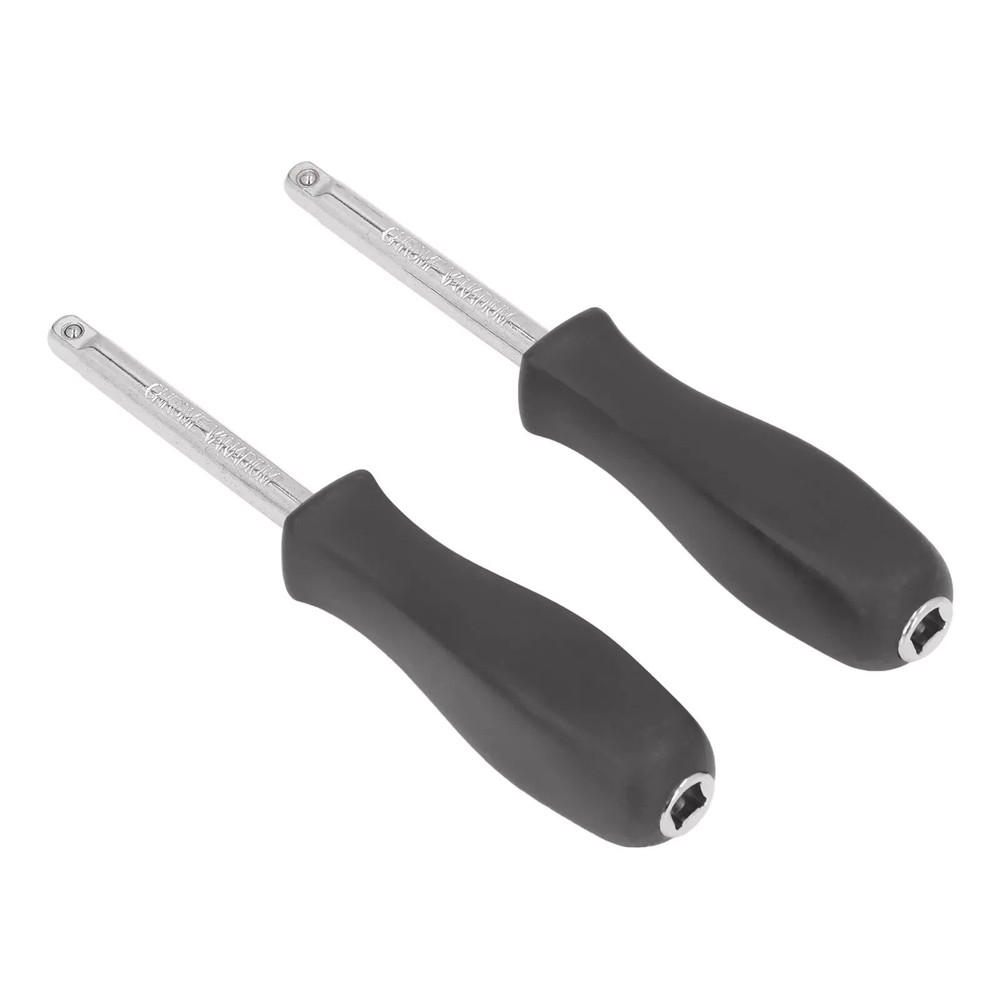 2 Piece CR-V Steel Drive Spinner Handle for 1/4" Square Socket Bits Extension
