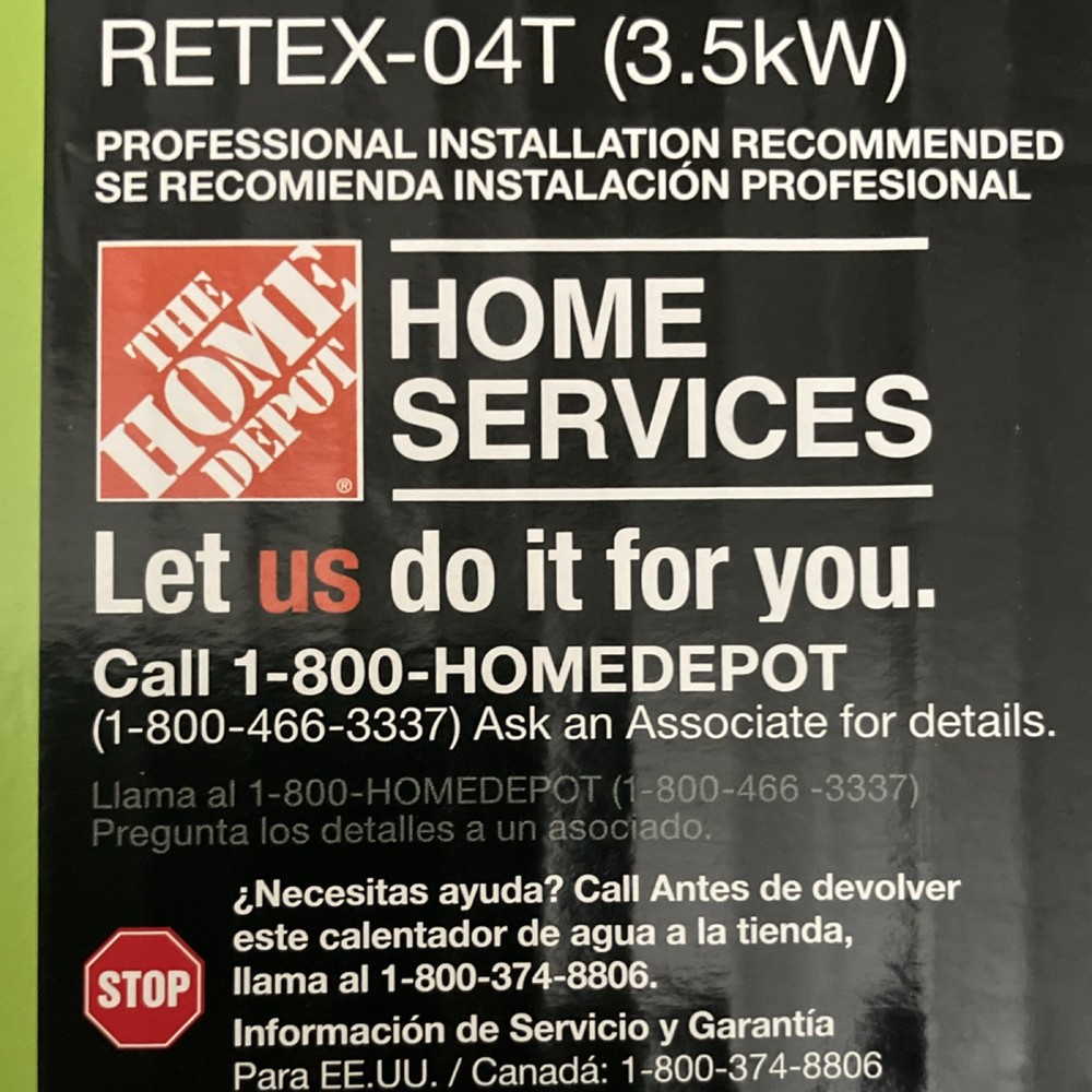 Rheem RETEX-04T Electric Tankless Water Heater Digital Display 3.5kW