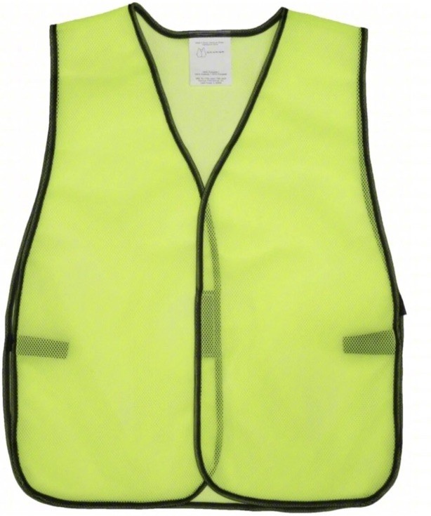 10 Condor High-Visibility Vests Lime Green, Mesh Polyester, Hook-and-Loop Unisex