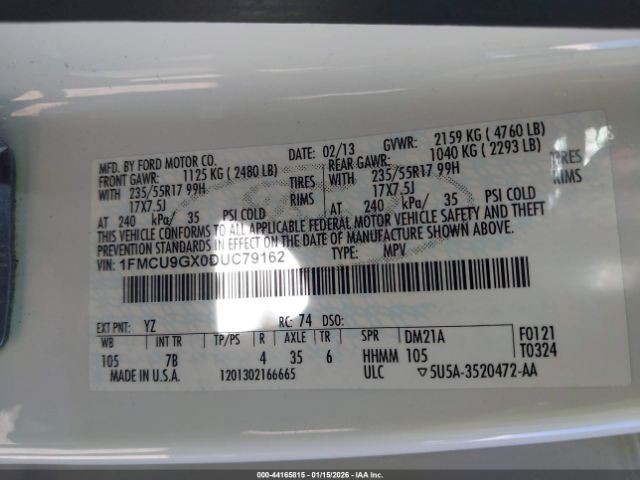 CONTROL PANEL DASH MOUNTED OEM 13-16 FORD ESCAPE 1YR WRNTY