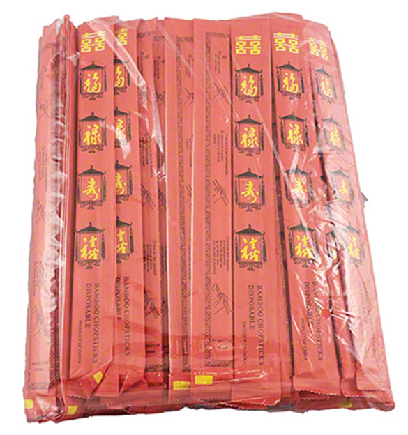 Disposable Chinese Bamboo Chopsticks, 9" Long, Individually wrapped