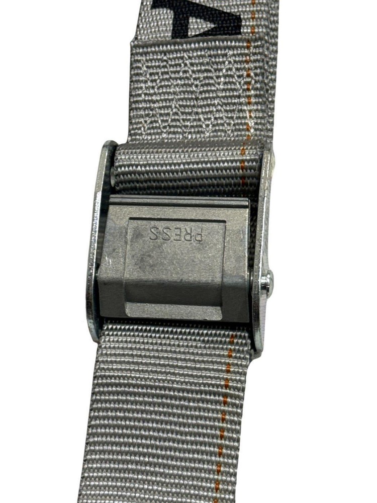 2"x16' Gray E-Track Cam Buckle Strap w/ Spring Fitting (10 Pack)