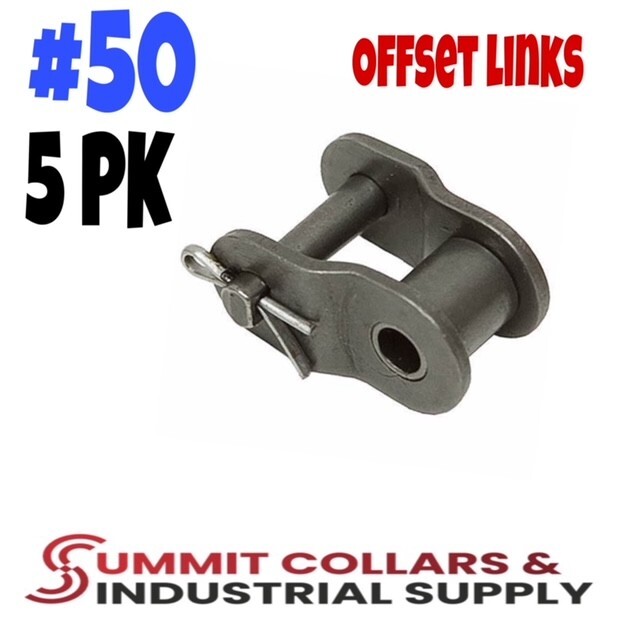 (5PK) #50 Roller Chain Offset Links - 5/8" Pitch - Half Link-GREAT QUALITY!