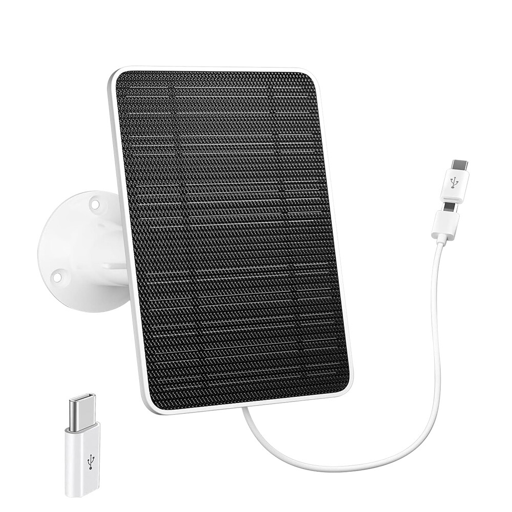 1-4Pcs Solar Panel Charge with USB Power Cable for Eufy Camera Micro USB Type-C