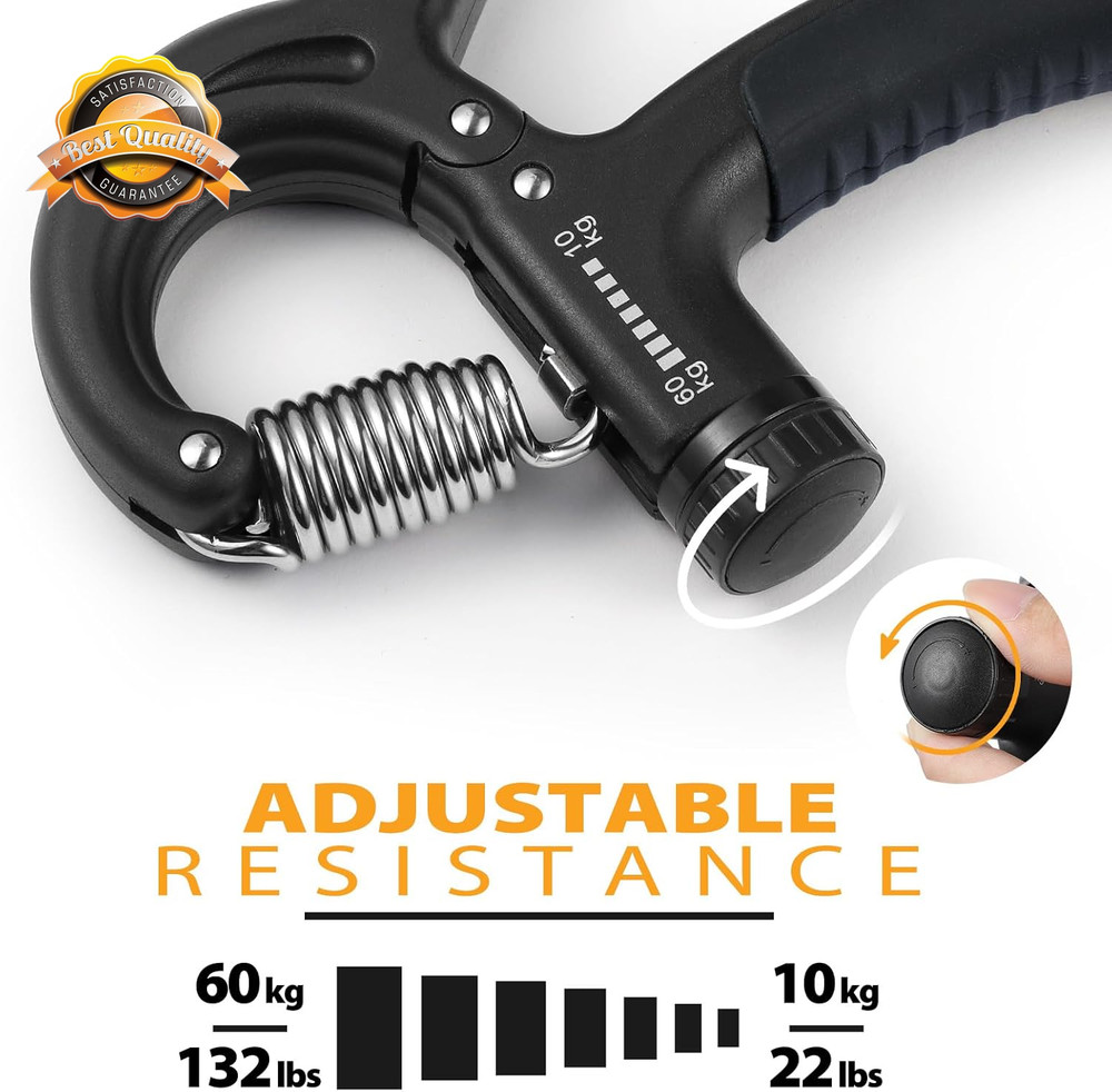 Adjustable Hand Grip Strength Trainer 22-132lb Forearm Exerciser 2 Pack