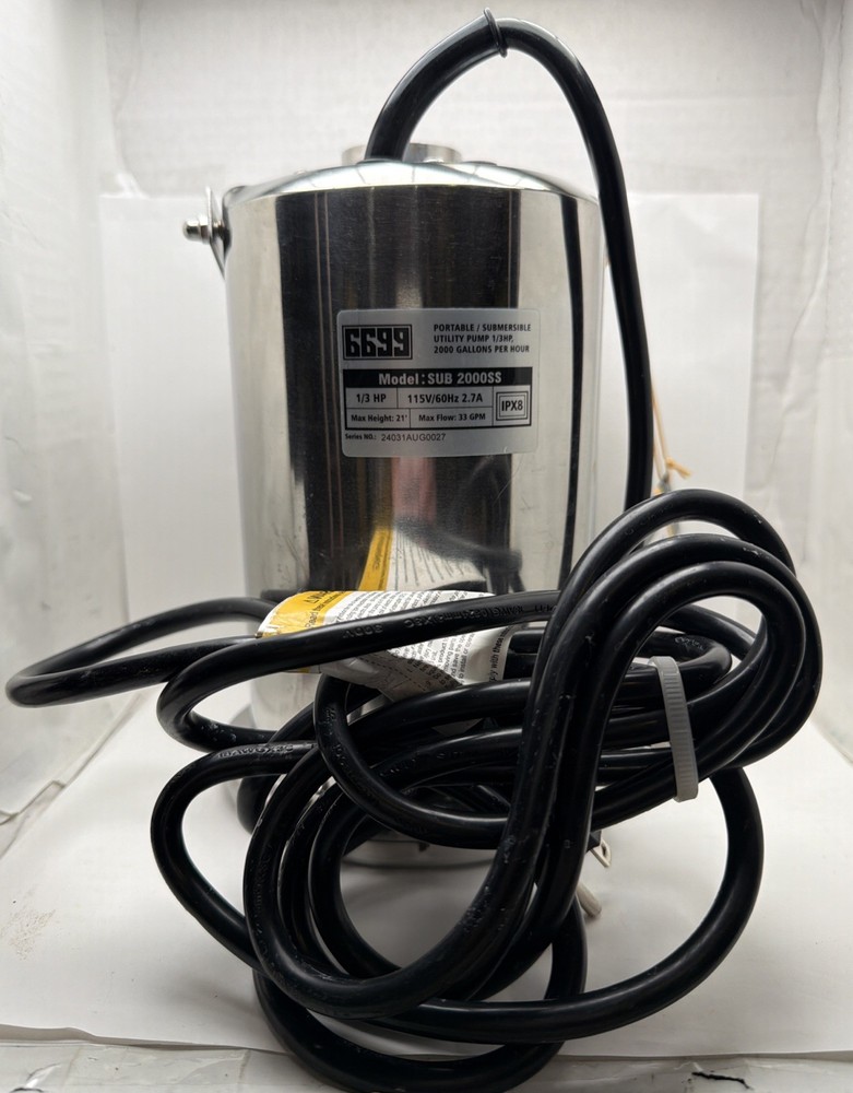 6699 Tankless Water Heater Flush Kit Includes 1/3HP Stainless Steel Sump Pump...