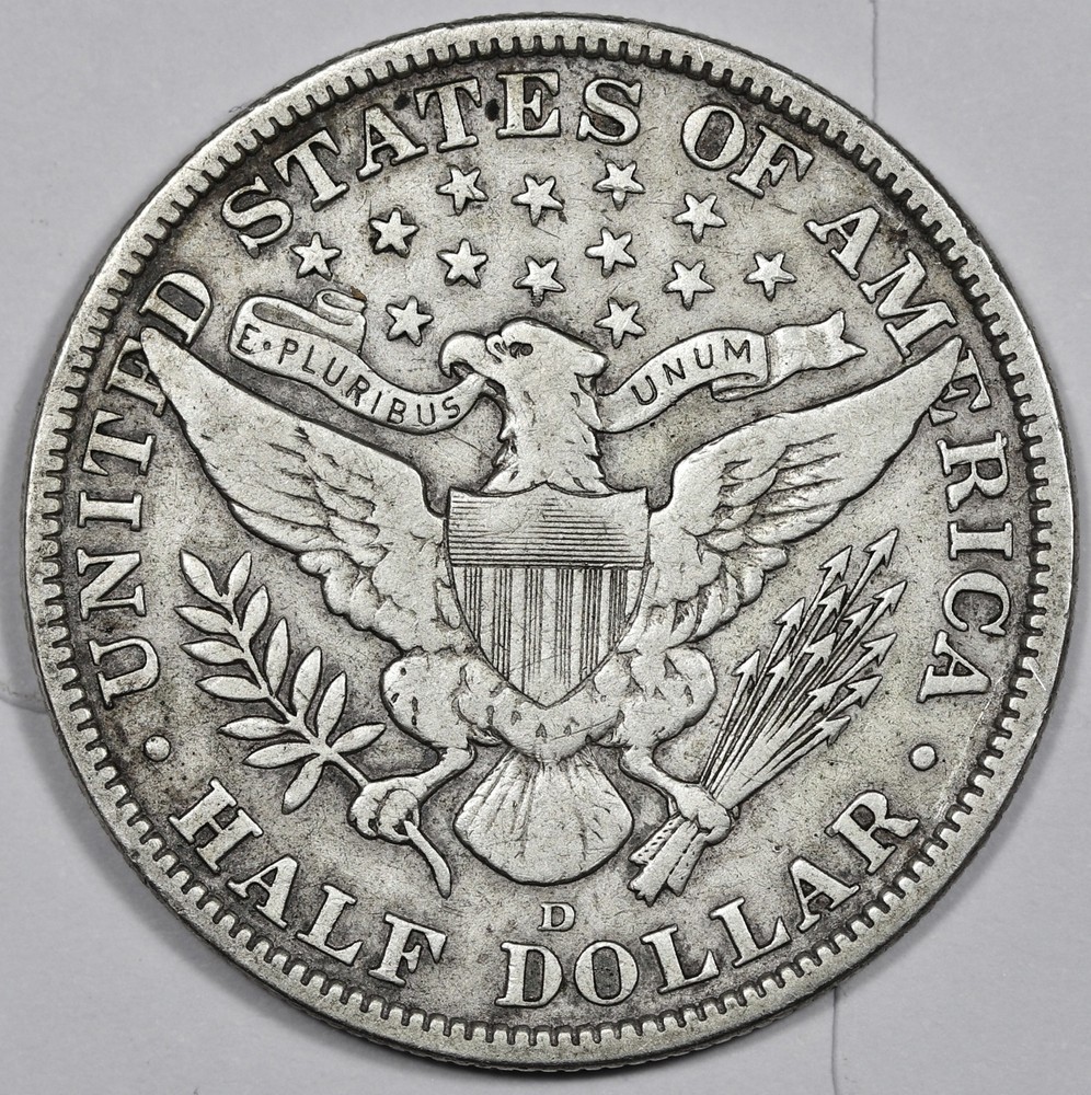 1915-d Barber Half Dollar. VF. 212880