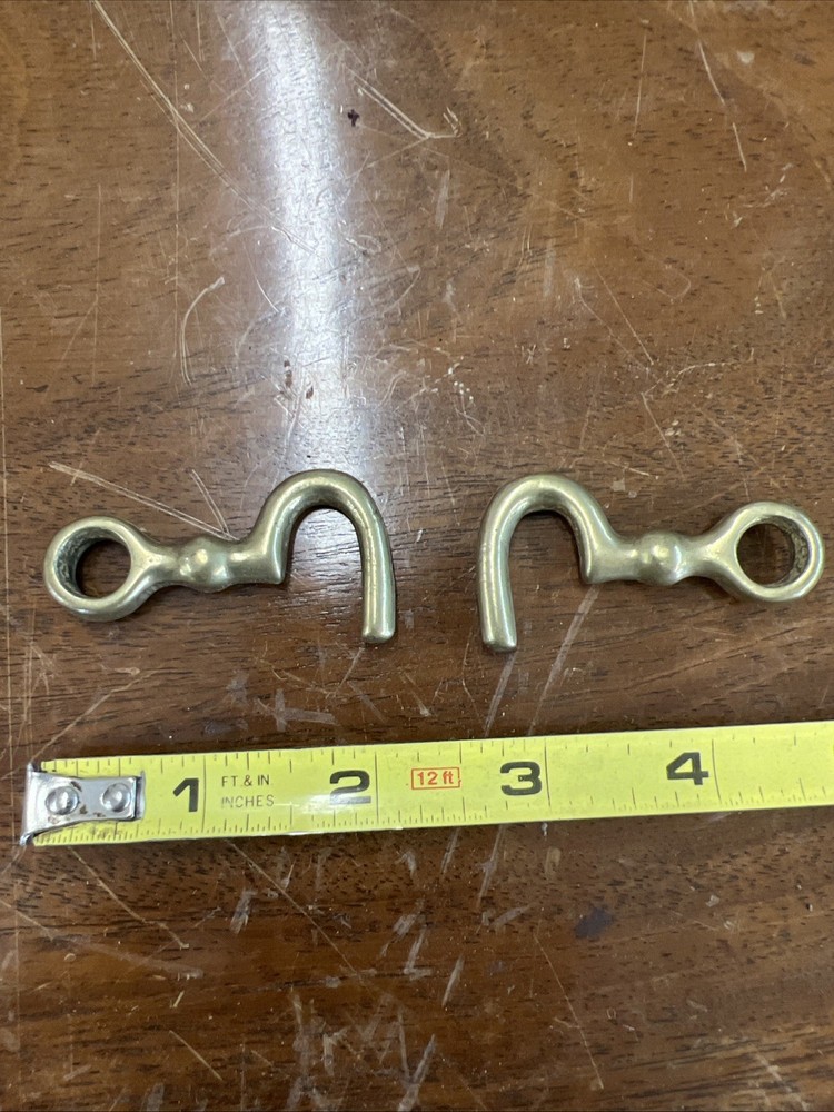 Two Large 19thC Brass Hooks